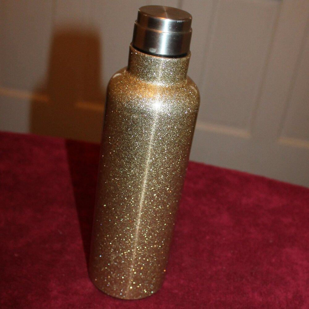 Stainless Steel gold glitter insulated water bottle